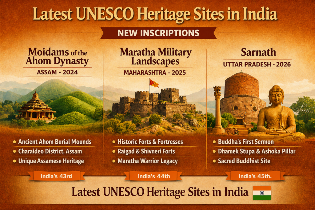 Latest UNESCO world heritage sites in India